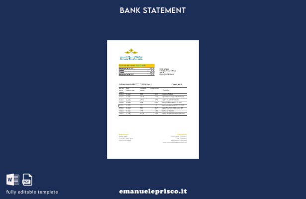 Modello Excel di estratto conto bancario Nepal Kumari in stile verificato